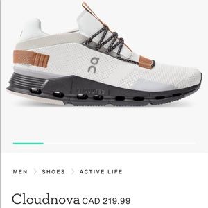 NEVER WORN Womens On Cloudnova White/Pecan - Size 7